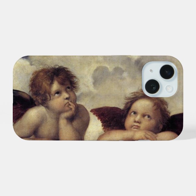 Coque iPhone 15 Anges de Raphaël (Verso Horizontal)
