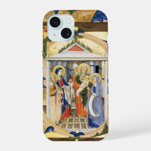 COQUE iPhone 15 ANTIQUE FLORAL NATIVITÉ CHRISTMAS PARCHEMENT