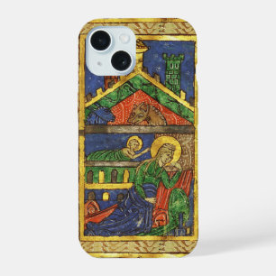 COQUE iPhone 15 ANTIQUE NATIVITÉ CHRISTMAS PARCHEMENT