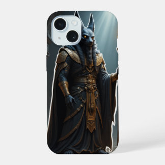 Coque iPhone 15 Anubis, Dieu des Morts