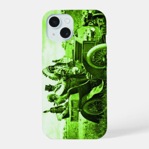 COQUE iPhone 15 APACHES ET GÉRONIMO CONDUISANT UNE VOITURE À MOTEU