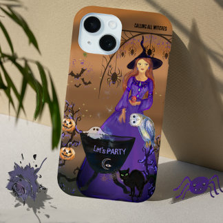 Coque iPhone 15 Appel à toutes les sorcières Halloween Anniversair