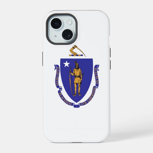 Coque iPhone 15 Apple iPhone 15 Coque-Mate avec drapeau Massachuse (Verso)