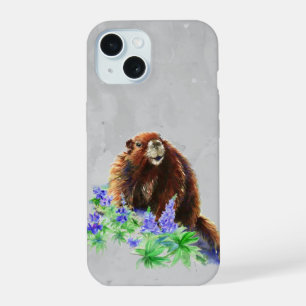 Coque iPhone 15 Aquarelle Marmotte Marmotte Marmotte Marmotte Marm