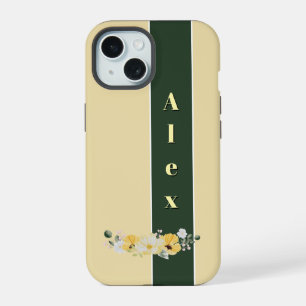 Coque iPhone 15 Aquarelle moderne fleurs colorées et personnaliser