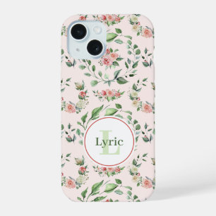 Coque iPhone 15 Aquarelle rose Roses Personnalisées