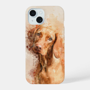 Coque iPhone 15 Aquarelle Vizsla