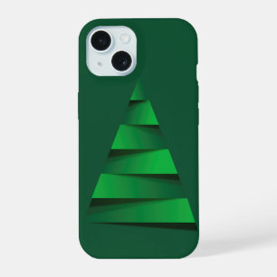 Coque iPhone 15 Arbre de Noël vert Fêtes