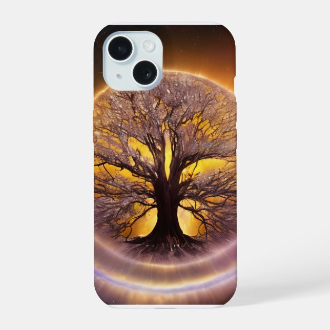 Coque iPhone 15 Arbre de vie v2 (Verso)