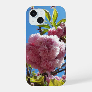 Coque iPhone 15 Arbre en fleurs rose cerise sauvage