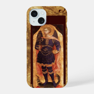 Coque iPhone 15 ARCHANGE SAINT MICHAEL AVEC DRAGON monogramme
