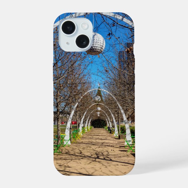 Coque iPhone 15 Arches de Noël à Dallas (Verso)