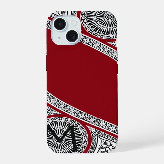 Coque iPhone 15 ARCHITECTURE DE RENAISSANCE Monogramme de Bourgogn (Verso)