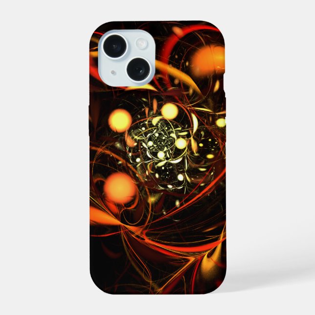 Coque iPhone 15 Art abstrait de battement de cœur (Verso)