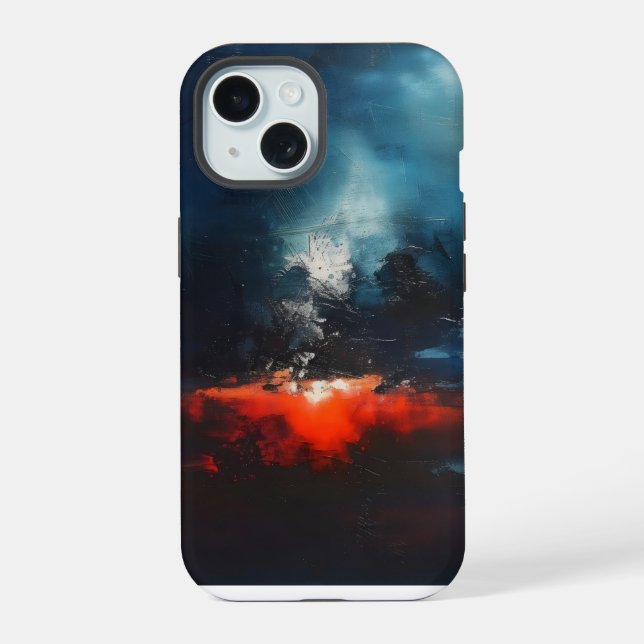 Coque iPhone 15 Art Abstrait magma (Verso)