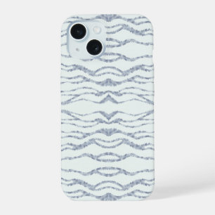 Coque iPhone 15 Art de grattage de gomme de zèbre gris nuageux