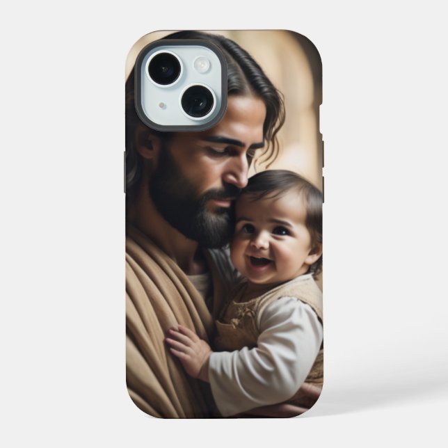 Coque iPhone 15 art de Jésus (Verso)