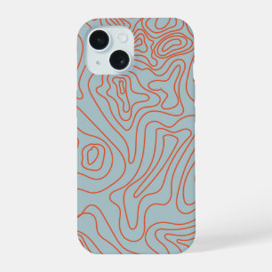 Coque iPhone 15 Art de topographie des sentiers de camping