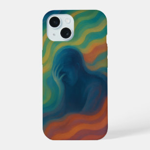 Coque iPhone 15 Art de vague abstraite d'émotion vive