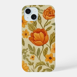 Coque iPhone 15 art floral vintage rêveur de fleurs sauvages