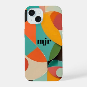 Coque iPhone 15 Art moderne du milieu du XXe siècle, diverses coul