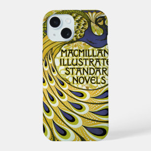 Coque iPhone 15 Art nouveau vintage, plume de paon de Macmillan
