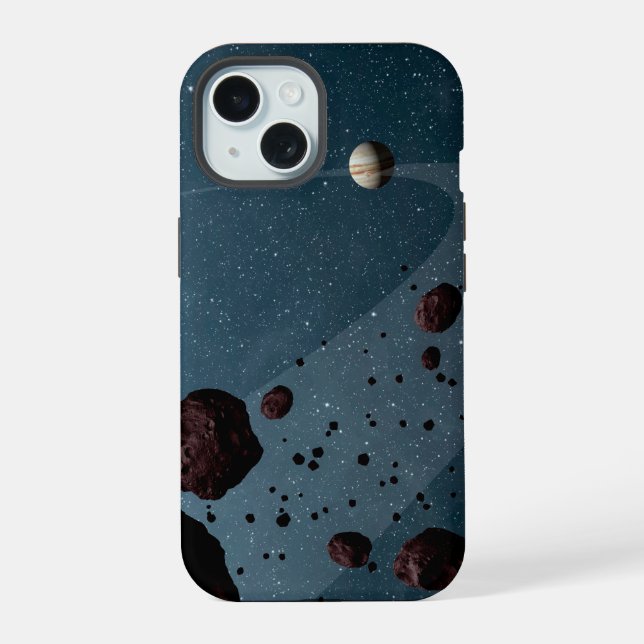 Coque iPhone 15 Astéroïdes troyens de Jupiter. (Verso)