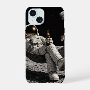 Coque iPhone 15 Astronaute buvant de la bière