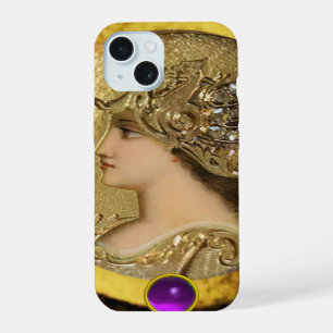COQUE iPhone 15 ATHENA AVEC GRIFFINES D'IMAGINAIRE ET PIERRE À JEU