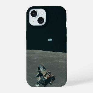 Coque iPhone 15 Atterrisseur lunaire Apollo et lever de Terre sur