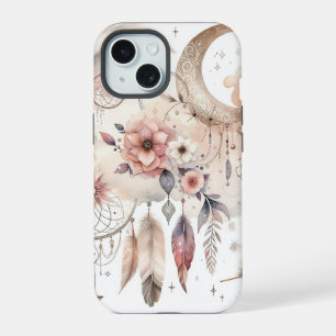 Coque iPhone 15 Attrape-Rêves Rose