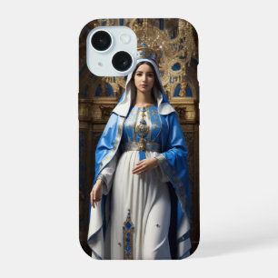 Coque iPhone 15 Authentique Vierge Marie Mère de Jésus