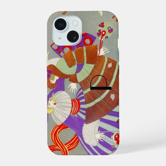COQUE iPhone 15 AUTOMNE QUITTE DANS LE MONOGRAMME DE MODE VENT/BEA (Verso)