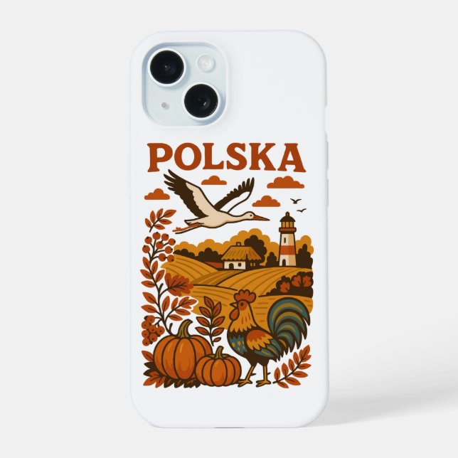 Coque iPhone 15 Automne rural folklorique polonais (Verso)