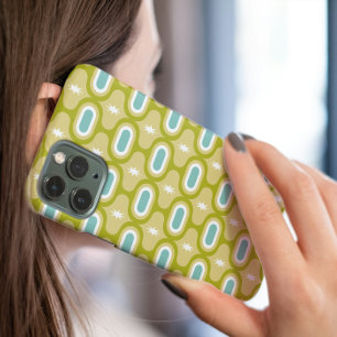 Coque iPhone 15 Avocat Vert Aqua Blanc Lignes Ondulées MCM
