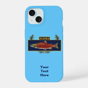 Coque iPhone 15 Badge du pêcheur de combat de l'Alaska