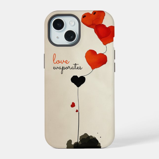 Coque iPhone 15 Ballons en forme de coeur (Verso)