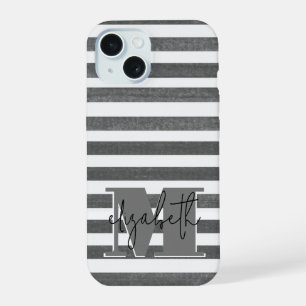 Coque iPhone 15 Bande de charbon de bois