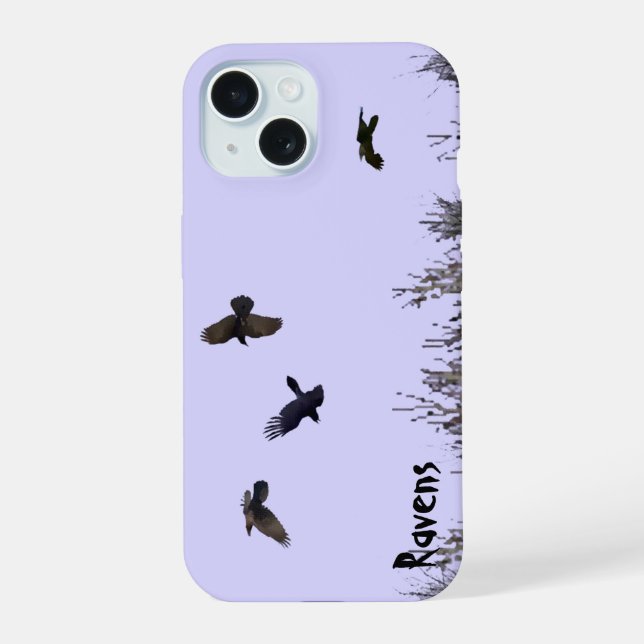Coque iPhone 15 Bande de corbeaux (Verso)