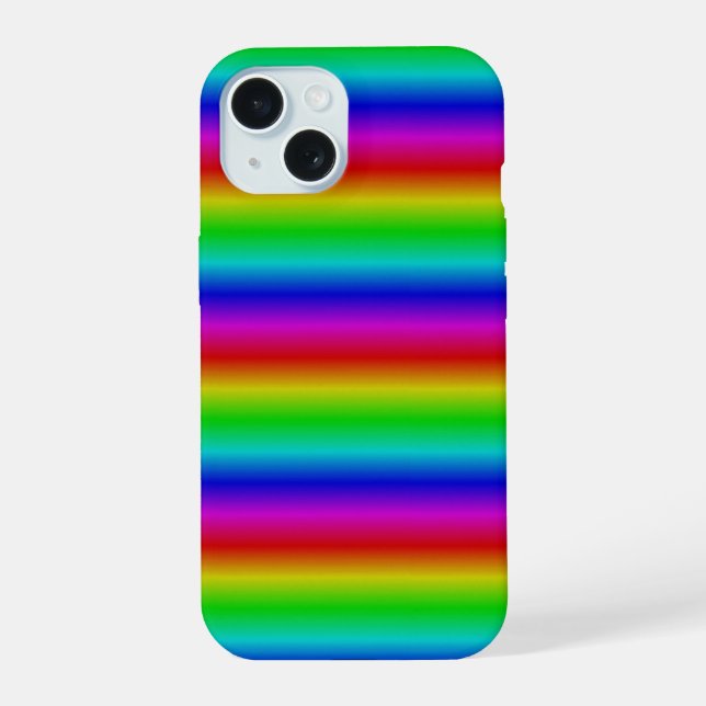 Coque iPhone 15 Bandes arc-en-ciel - Motif (Verso)