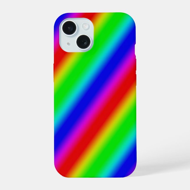 Coque iPhone 15 Bandes arc-en-ciel - Motif (Verso)