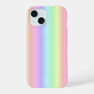 Coque iPhone 15 Bandes arc-en-ciel Pastel - motif