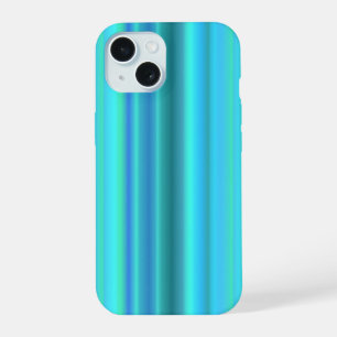 Coque iPhone 15 Bandes arc-en-ciel vert bleu