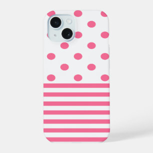 Coque iPhone 15 Bandes et À petits pois - iPhone 6/6 rose, étui té