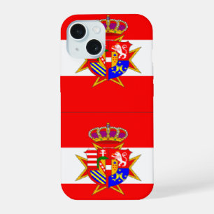 Coque iPhone 15 Bannière blanche rouge Grand-Duché de Toscane