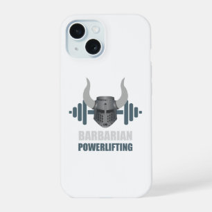 Coque iPhone 15 Barbarian Warrior Powerlifting Workout
