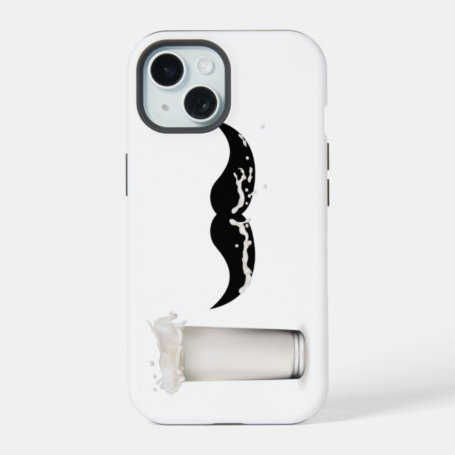 Coque iPhone 15 Barbe de lait (Verso)