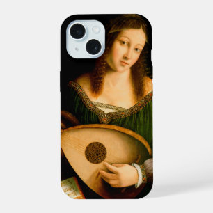 Coque iPhone 15 Bartolomeo Veneto Portrait de Dame jouant du Luth 