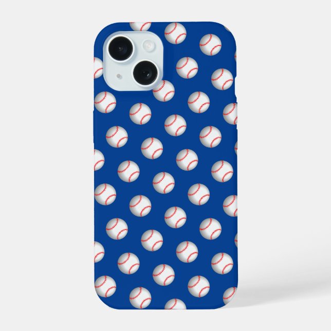 Coque iPhone 15 Baseball blanc couture rouge (Verso)