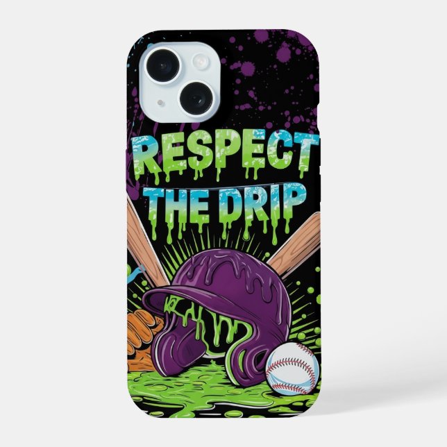 Coque iPhone 15 Baseball Ice Cream Drip With Sprinkles Home Plate (Verso)